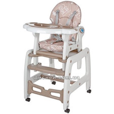 Стульчик M 1563-13 для кормления, трансформер, со столиком, бежевый